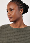 Cable Stripe Batwing Jumper, Khaki, large
