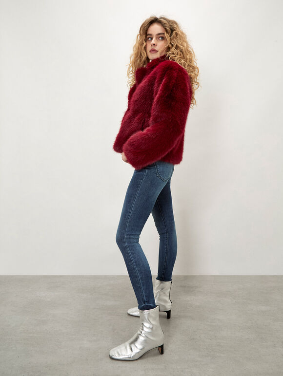 Sienna Glitter Sparkle Skinny Jeans, Navy, large
