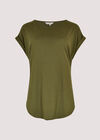 Curved Hem Tee, Green, large