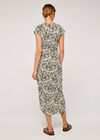 Brushstroke Print  Midi Dress, Khaki, large