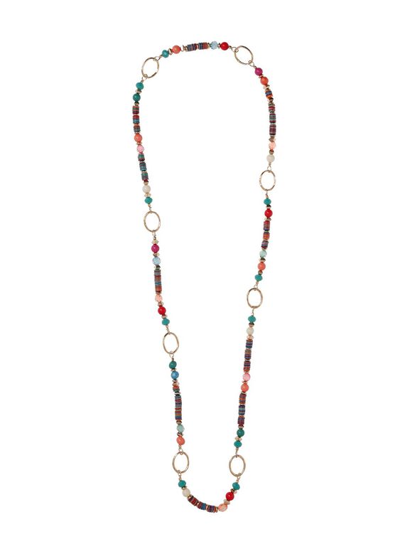 Beaded Ring Chain Necklace, Assorted, large
