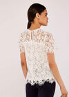  Lace Scallop Edge Top, White, large
