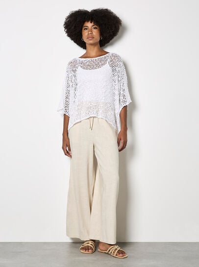 Mesh Popcorn Knit Kaftan Top