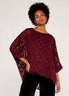 Leaf Chiffon Top, Burgundy, large