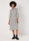 Stripe Shirt Midi Dress, Stone, large