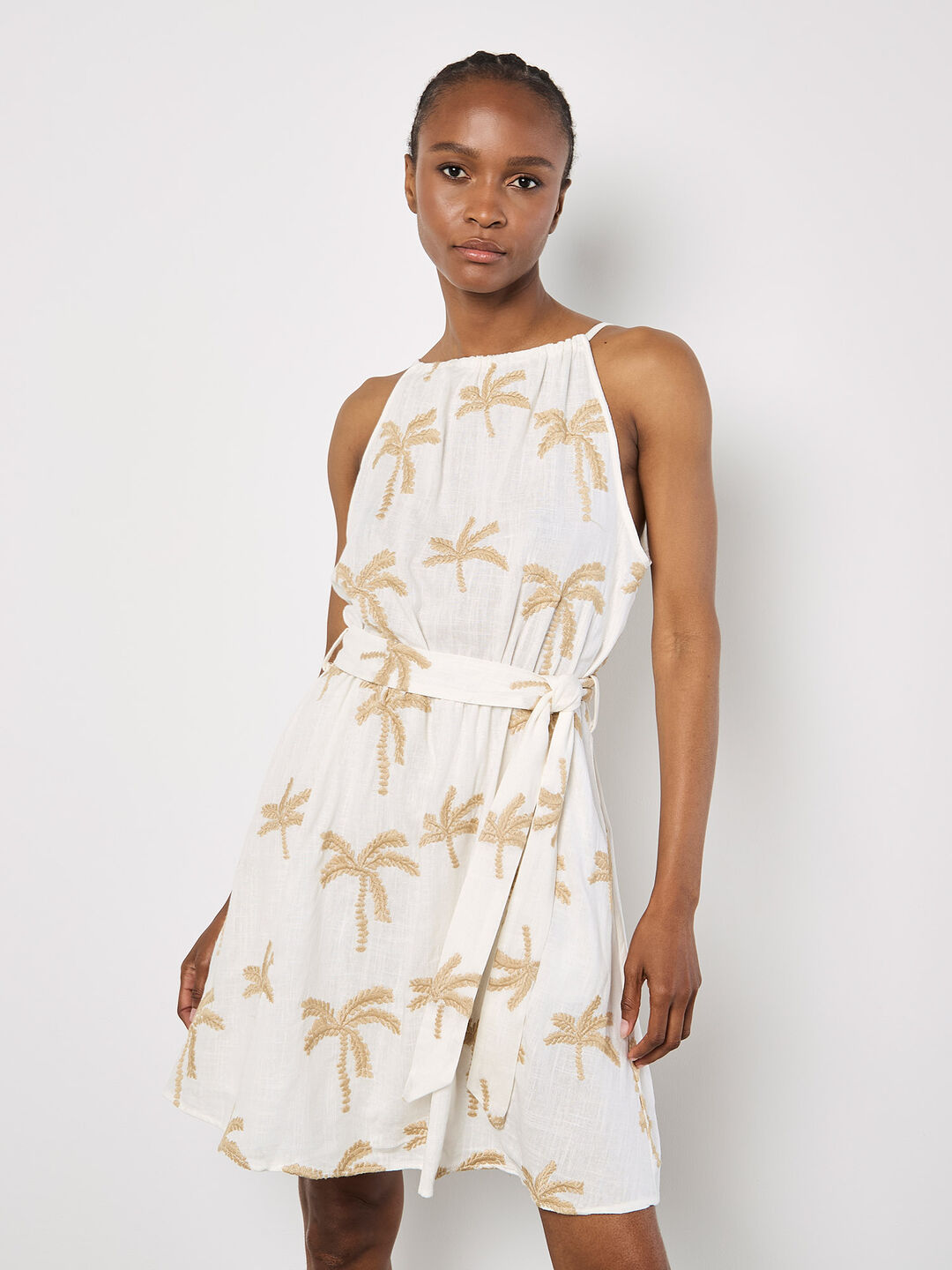 Image of Embroidered Palms Minii Dress