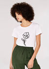 Abstract Flower Tee, White, large