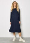 Textured Jersey Midi Dress, Navy, large