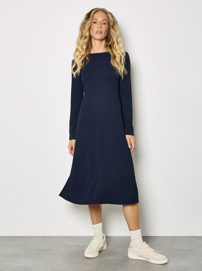 Textured Jersey Midi Dress