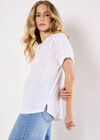 Ruffle Detail Jersey T-Shirt, White, large