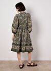 Paisley Print Mini Dress, Khaki, large