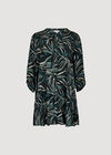 Abstract Swirl Shirt Mini Dress, Green, large