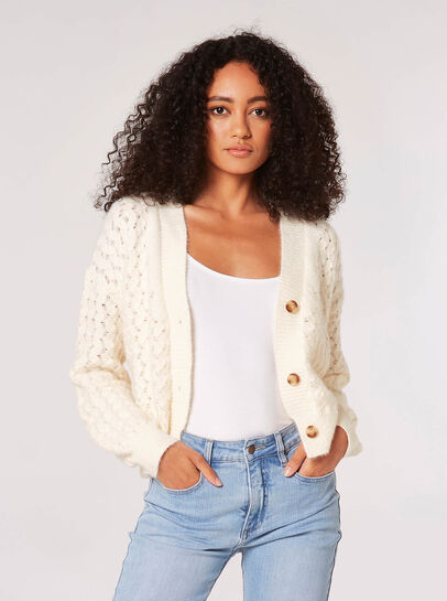Waffle Knit Chunky Cardigan