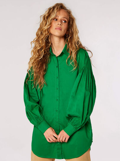 Balloon Sleeve Cotton Shirt