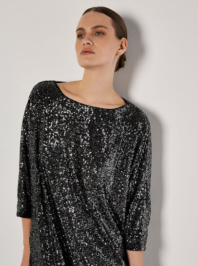 Sequin Cocoon Midi Dress
