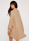 Oversized Open Neck Shirt, Stone, large