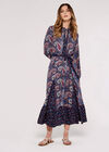 Paisley Mix-Match Midi Dress, Navy, large