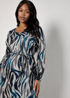 Curve Soft Touch Zebra Midi Dress, Grey, large