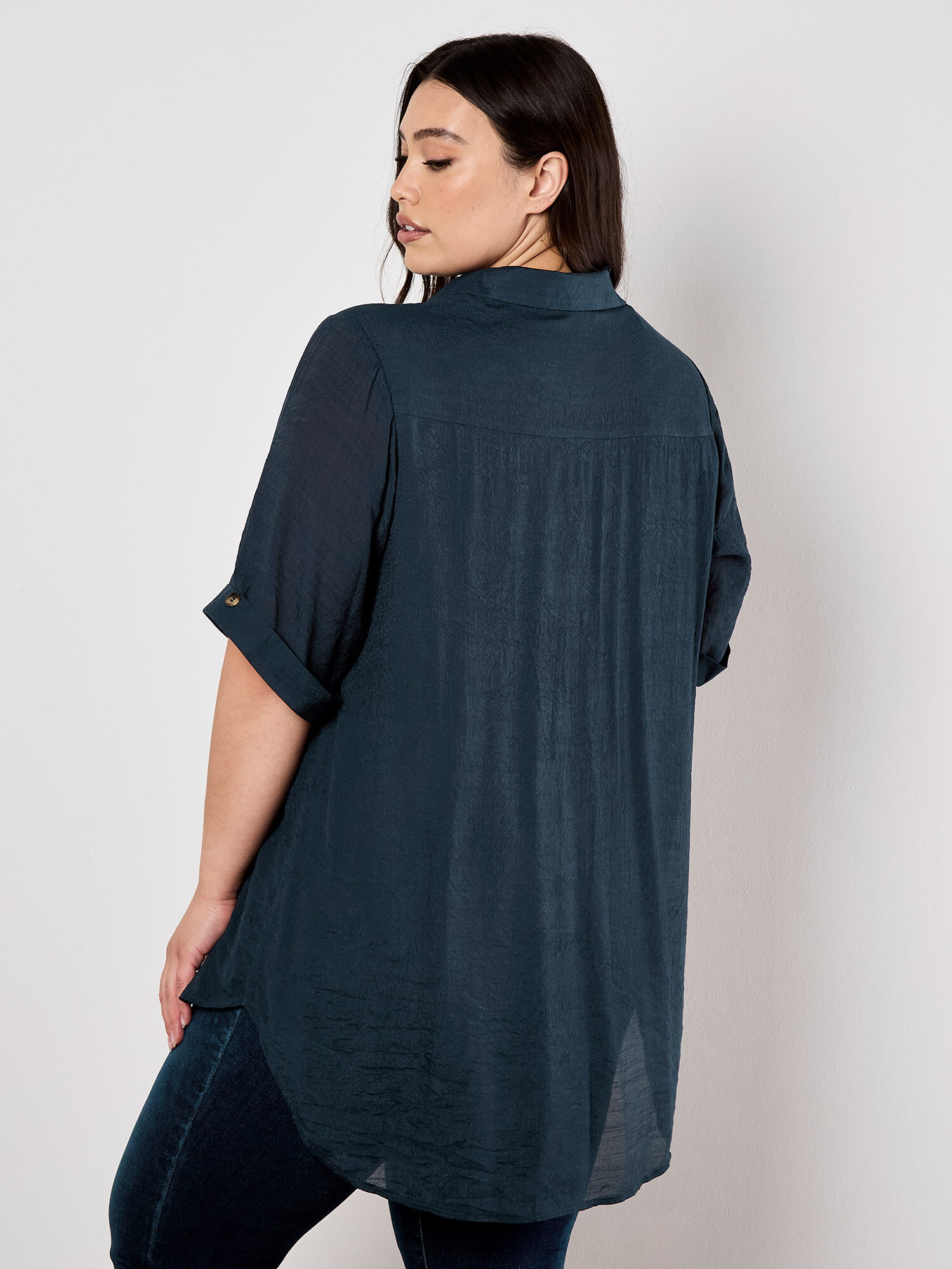 Slub Shimmer Relaxed Blouse | Apricot Clothing