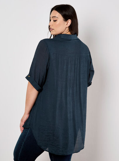 Slub Shimmer Relaxed Blouse
