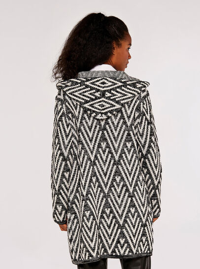 Chevron Hooded Cardigan