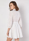 Tropical Embroidered Shirt Mini Dress, White, large