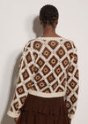 Diamond Crochet Cardigan, Rust, large