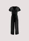 Cape Culotte Jumpsuit, Black, large