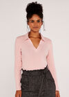 Ribbed Polo Shirt, Pink, large