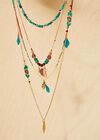 Turq feathered necklace, Assorted, large