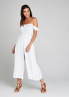 Stripe Bardot Smock Jumpsuit, Blue, large