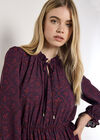 Mosaic Print Chiffon Maxi Dress, Burgundy, large