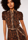 Ikat Tile Shirt Mini Dress, Rust, large