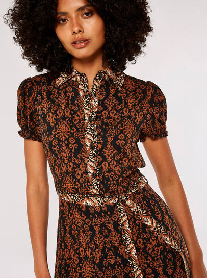 Ikat Tile Shirt Mini Dress