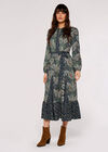 Paisley Mix-Match Midi Dress, Green, large