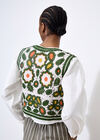 Floral Crochet Waistcoat, Green, large