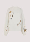 Moons And Stars Sequin Jumper, Cream, large
