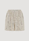 Sequin Embellished Shorts, Stone, large