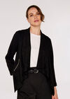 Waterfall Suedette  Shrug, Black, large