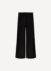Jersey Crepe Stripe Wide-Leg Trousers, Black, large