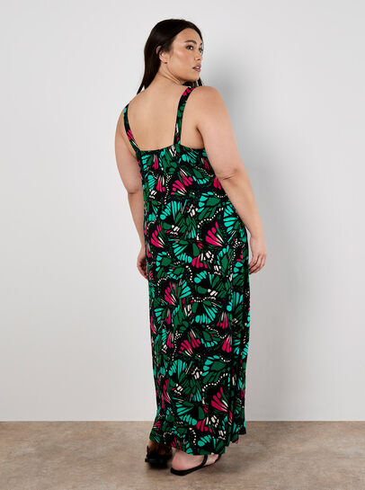 Butterfly Wings Jersey Maxi Dress
