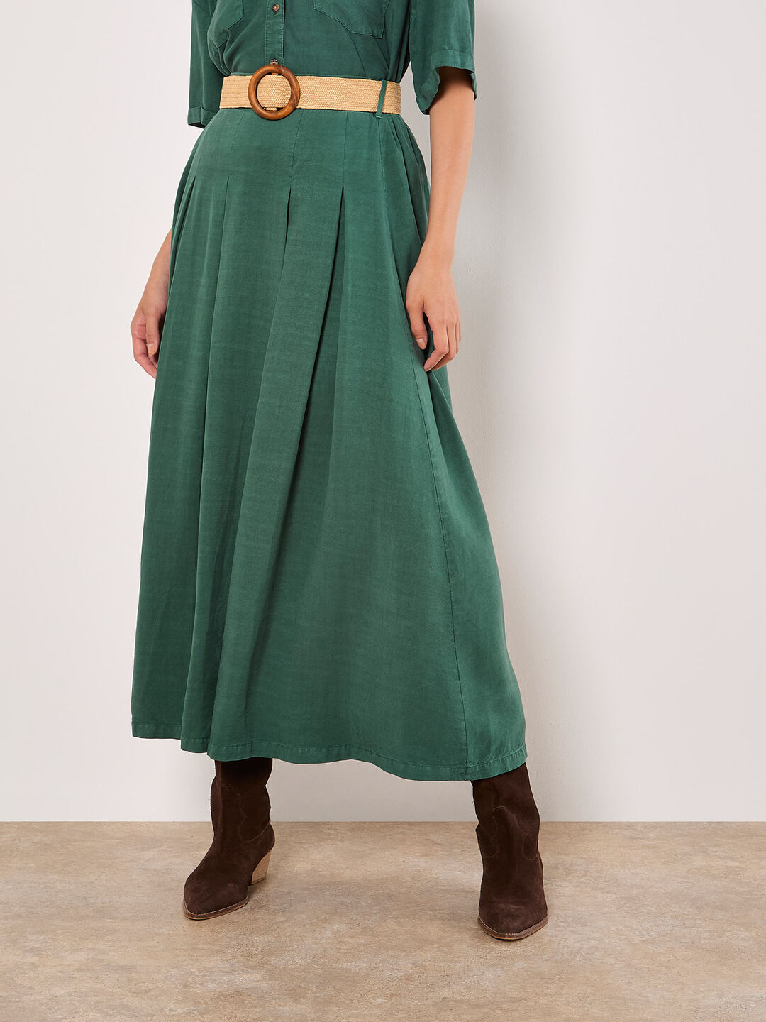 Image of Boho Belted Midi Skirt