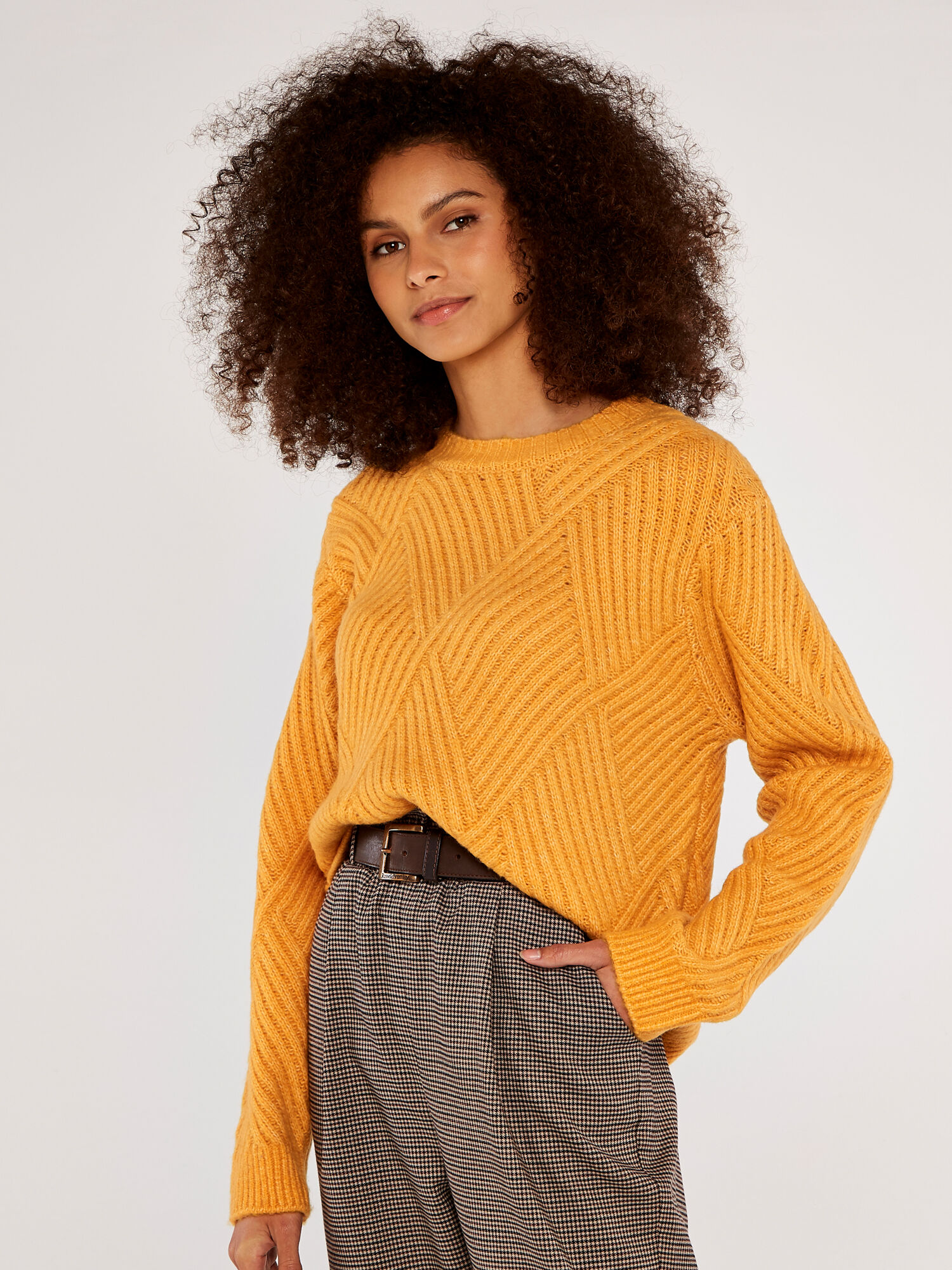 Mustard knit jumper top