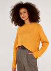 Diamond Knit Jumper, Mustard, large