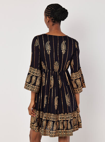 Paisley Shimmer Mini Dress