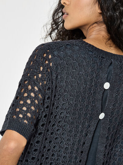 Shimmer Mesh Layered Tunic Top