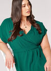 Curve Textured Wrap Midi Dress, Green, large