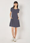 Stripe Jersey Mini Dress, Navy, large