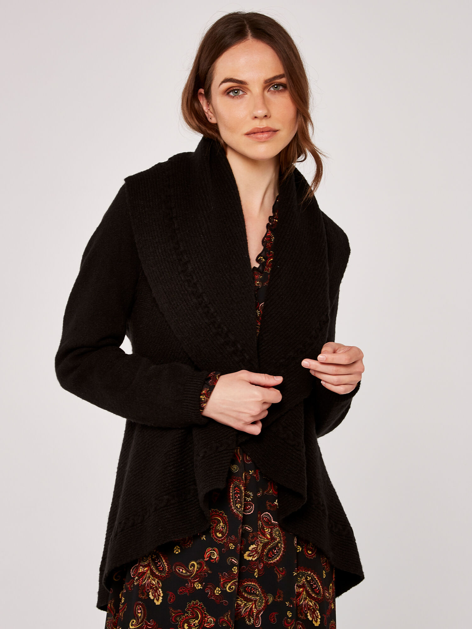 Waterfall Cardigan Apricot Clothing