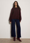 Brushed Bobble Cable Knit Jumper, Plum, large